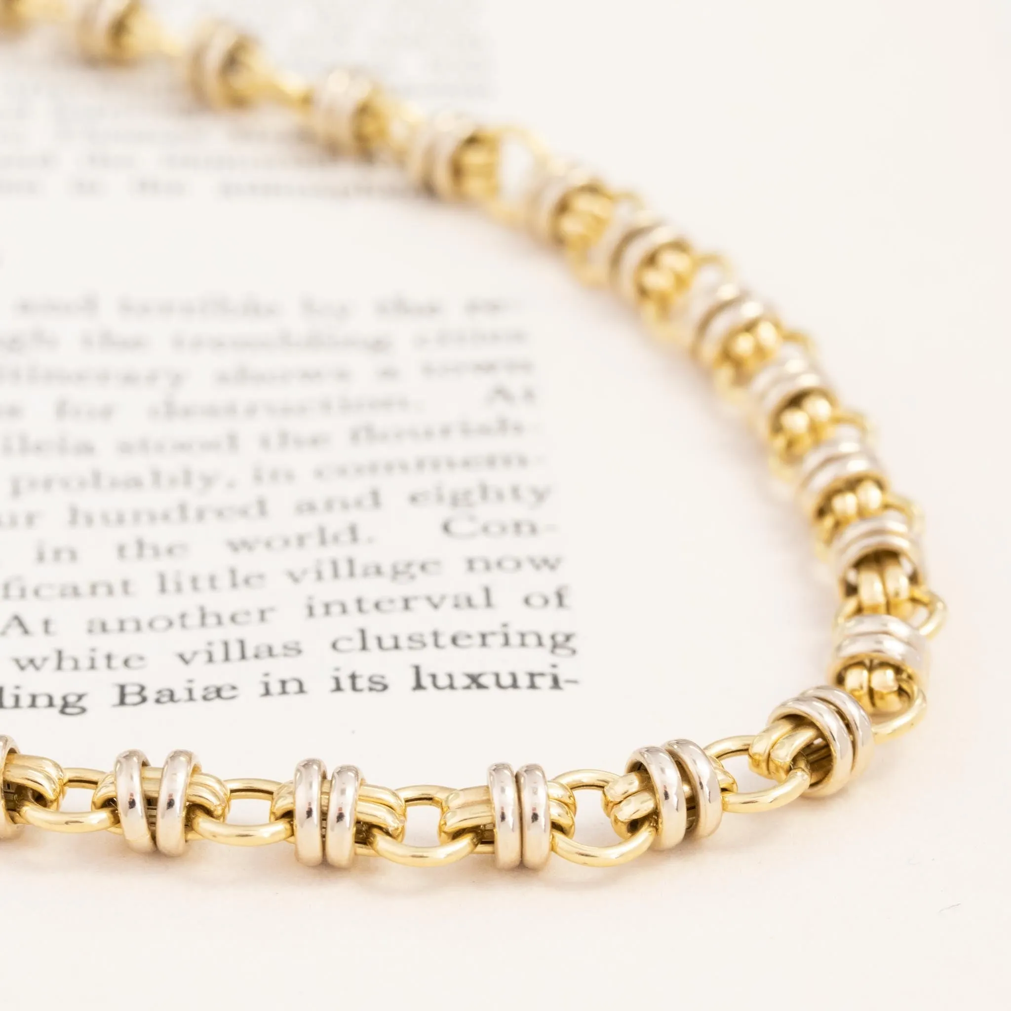 Vintage 2-Tone Circular Link Chain, Italian