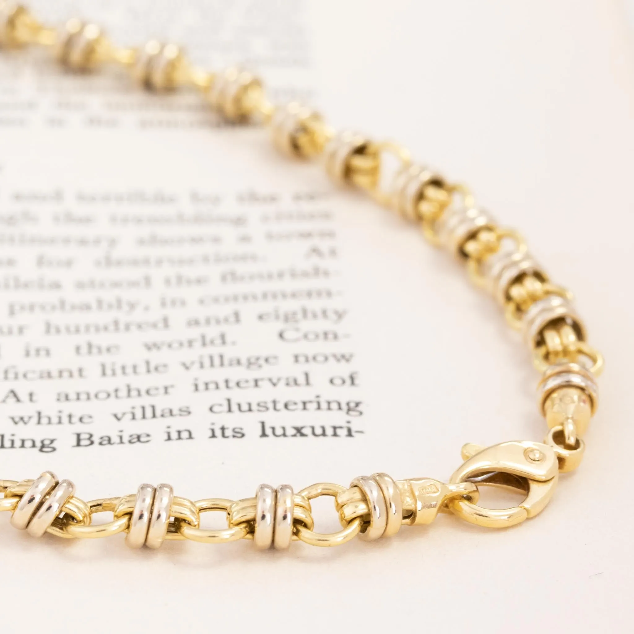 Vintage 2-Tone Circular Link Chain, Italian