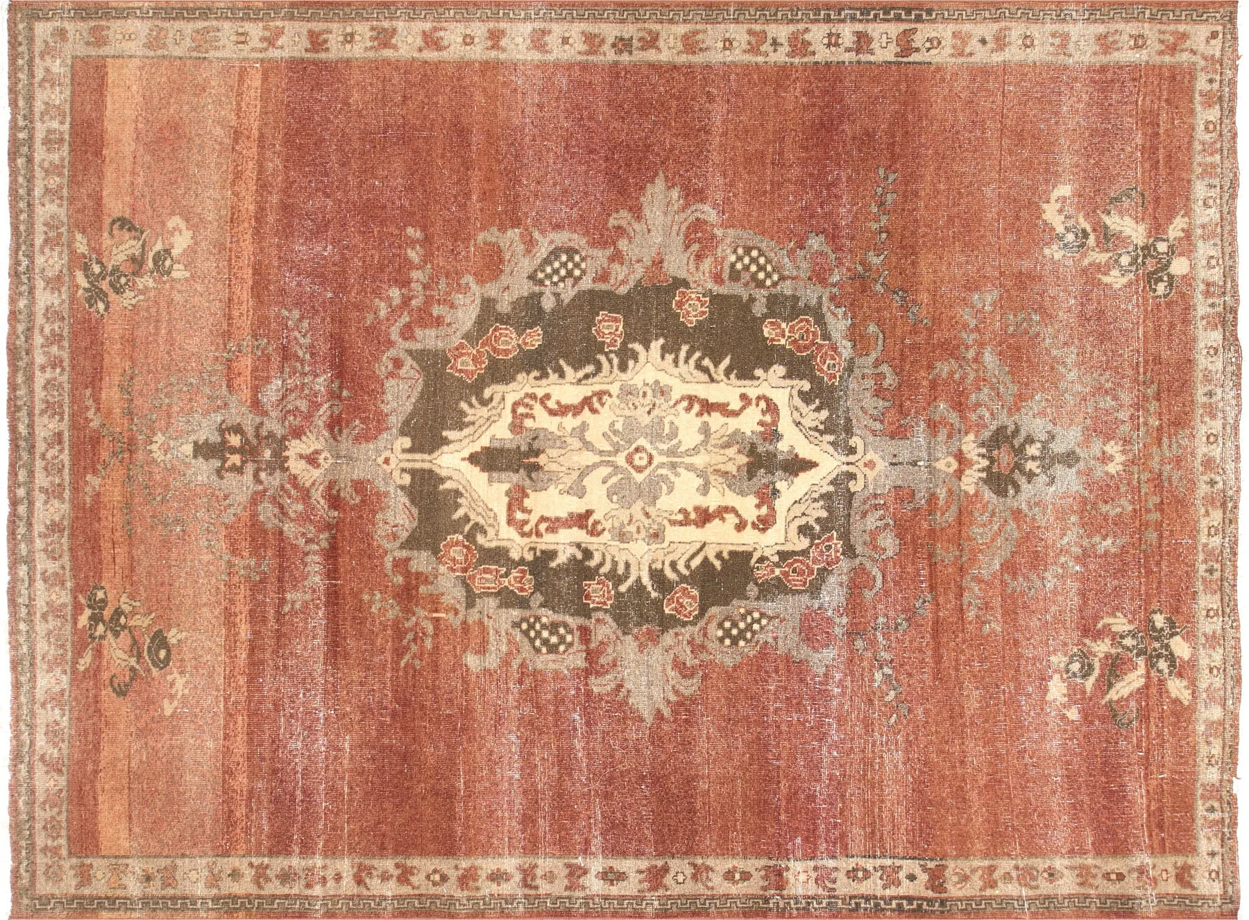 Vintage Turkish Oushak Rug - 6'9" x 9'2"