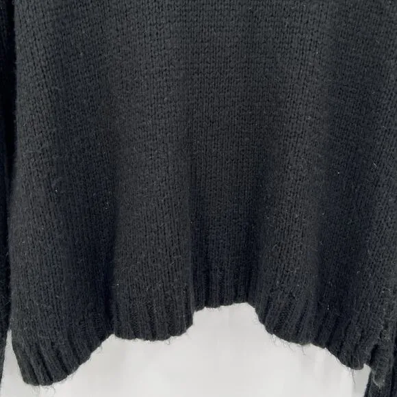 Wooden Ships Sweater Black Mohair Wool Lightning Bolt Oversized Women's Size S/M