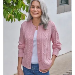 Woolovers NWT Cable Button Through Cardigan XL Pure Wool